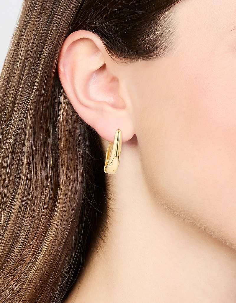 Gold Oval Clicker Hoop Earrings