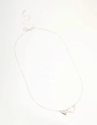 Silver Solid Heart Link Necklace