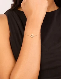 Gold Plated Sterling Silver Cubic Zirconia Flower Bracelet