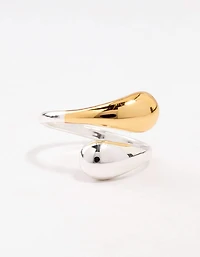 Mixed Puffy Double End Wrapped Ring