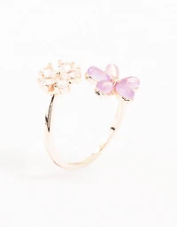 Rose Gold Double Cubic Zirconia Wrapped Ring