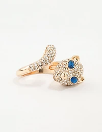 Bague panthère en diamant enveloppée d’or