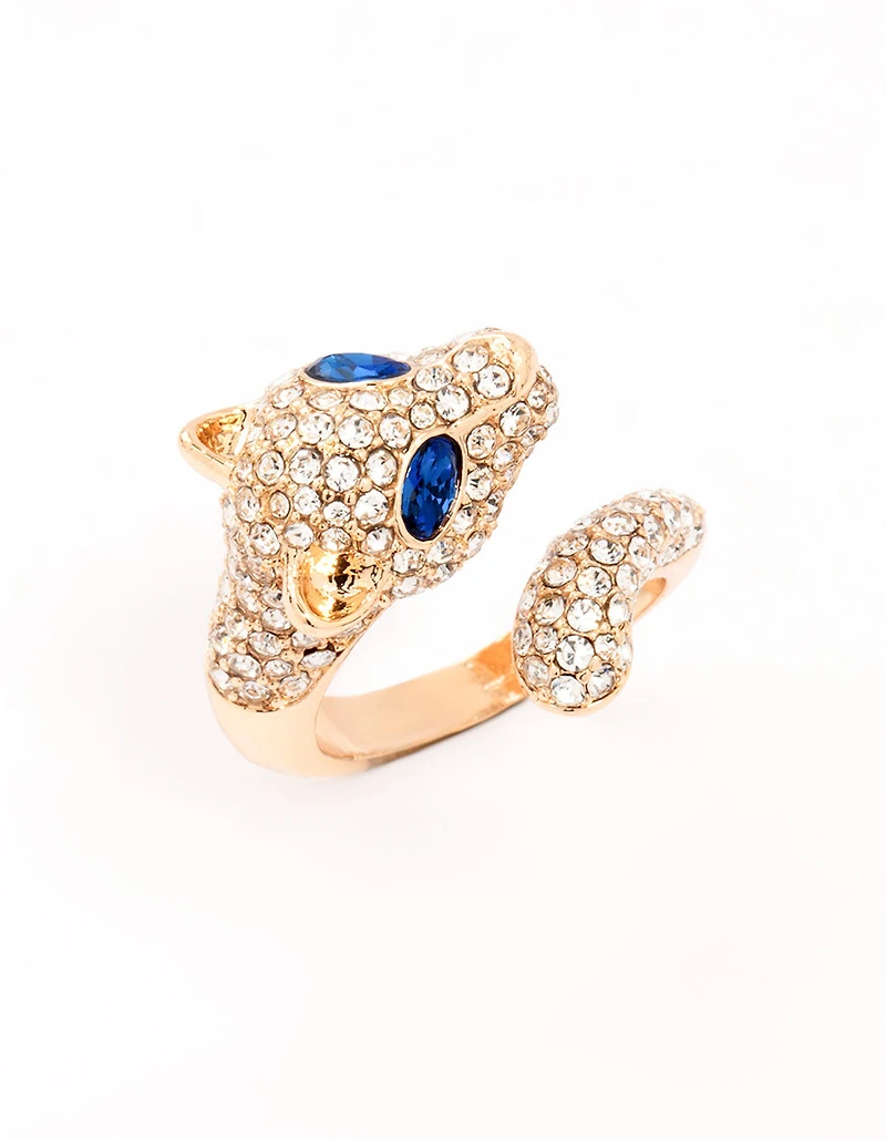 Bague panthère en diamant enveloppée d’or