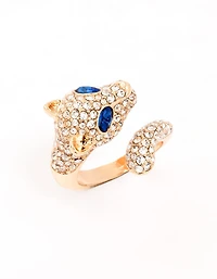 Bague panthère en diamant enveloppée d’or