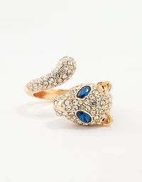 Bague panthère en diamant enveloppée d’or