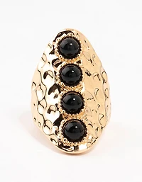 Black & Gold Molten Linear Ring