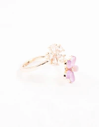 Rose Gold Double Cubic Zirconia Wrapped Ring