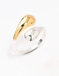 Mixed Puffy Double End Wrapped Ring