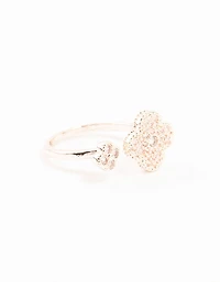Rose Gold Open Flower Ring