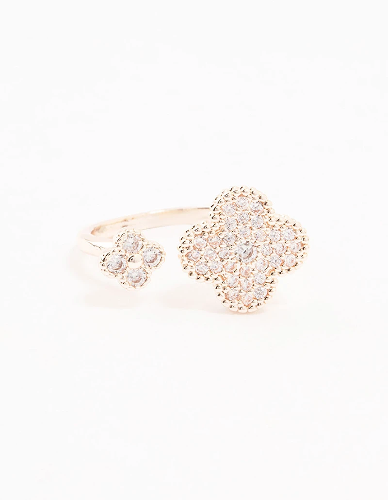 Rose Gold Open Flower Ring