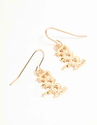Gold Boo Drop Earrings
