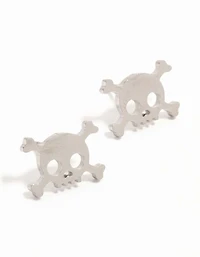 Silver Skeleton Bones Stud Earrings