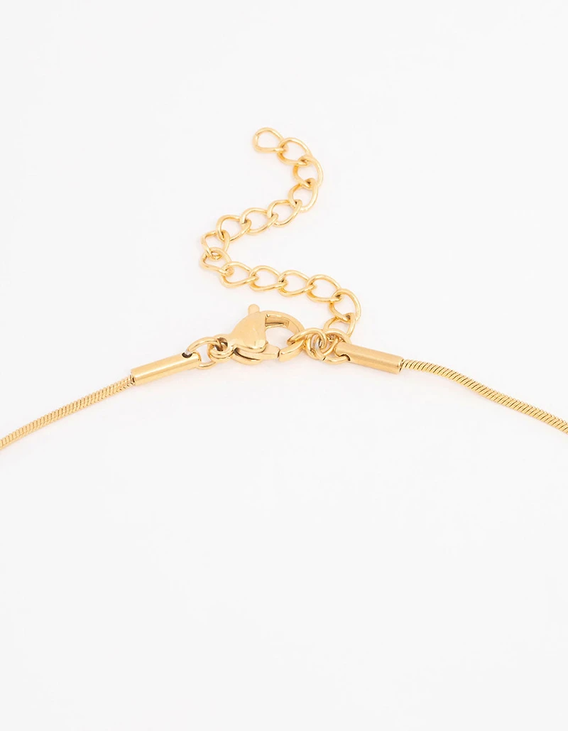 Waterproof Gold Plated Stainless Steel Pendant Bow Necklace
