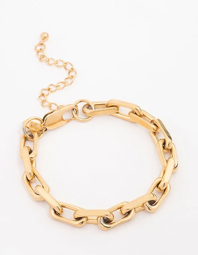 Waterproof Gold Plated Stainless Steel Link Chain Bracelet