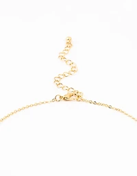 Gold Plated Clear Diamante Butterfly Necklace