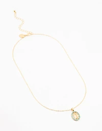 Collier Mary bleu plaqué or Diamante Edge