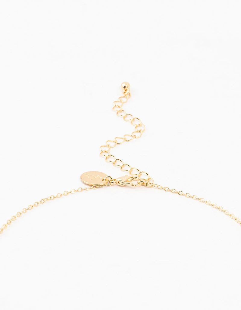 Collier Mary bleu plaqué or Diamante Edge