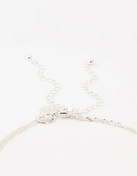 Silver Plated Mary Hammered Cross Necklaces 2-Pack