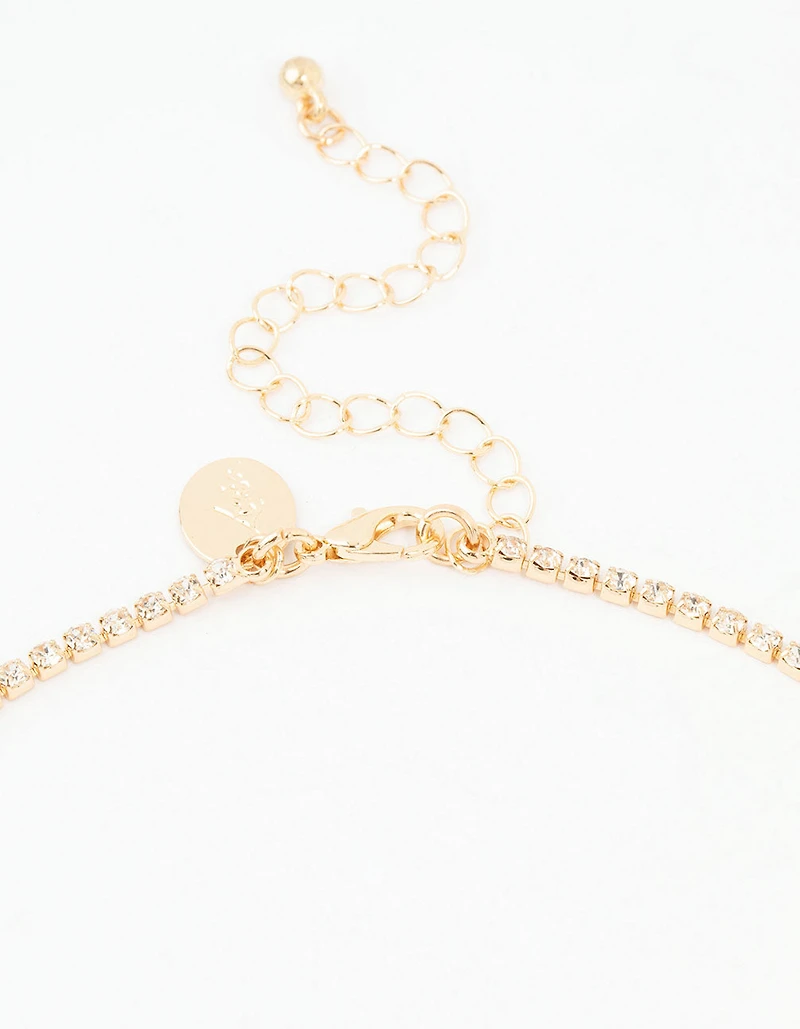 Collier et ensemble de boucles d’oreilles en cascade en forme de goutte d’or en Diamant