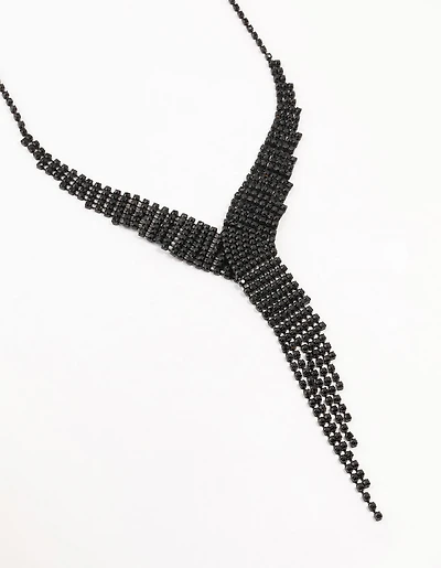 Chaîne en coupe noire en cascade de collier en Y