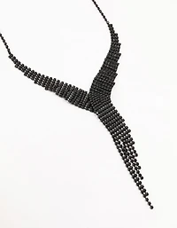 Chaîne en coupe noire en cascade de collier en Y