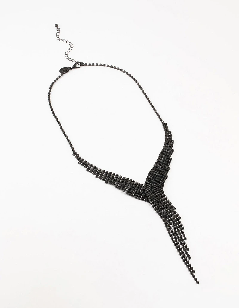 Chaîne en coupe noire en cascade de collier en Y