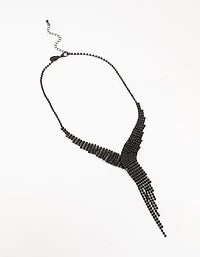 Chaîne en coupe noire en cascade de collier en Y