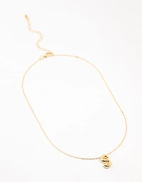 Gold Plated Bubble S Letter Necklace