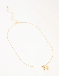 Gold Plated Bubble Letter Necklace