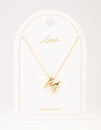 Gold Plated Bubble Letter Necklace