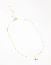 Gold Plated Bubble Letter L Necklace