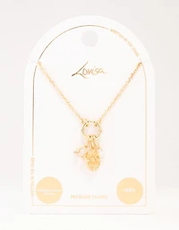Gold Plated Libra Charm Necklace