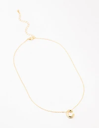 Gold Plated Bubble Letter C Necklace