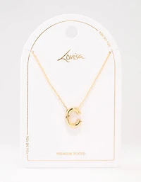 Gold Plated Bubble Letter C Necklace