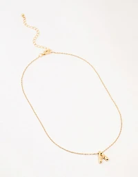 Gold Plated Bubble Letter A Necklace
