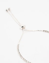 Blue Czech Bohemia Crystal Silver Cup Chain Tennis Toggle Bracelet