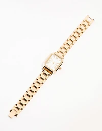 Gold Roman Numerals Rectangle Watch