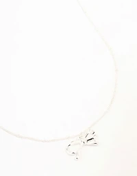 Collier nœud plaqué argent et chaîne à boule