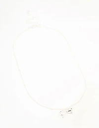 Collier nœud plaqué argent et chaîne à boule