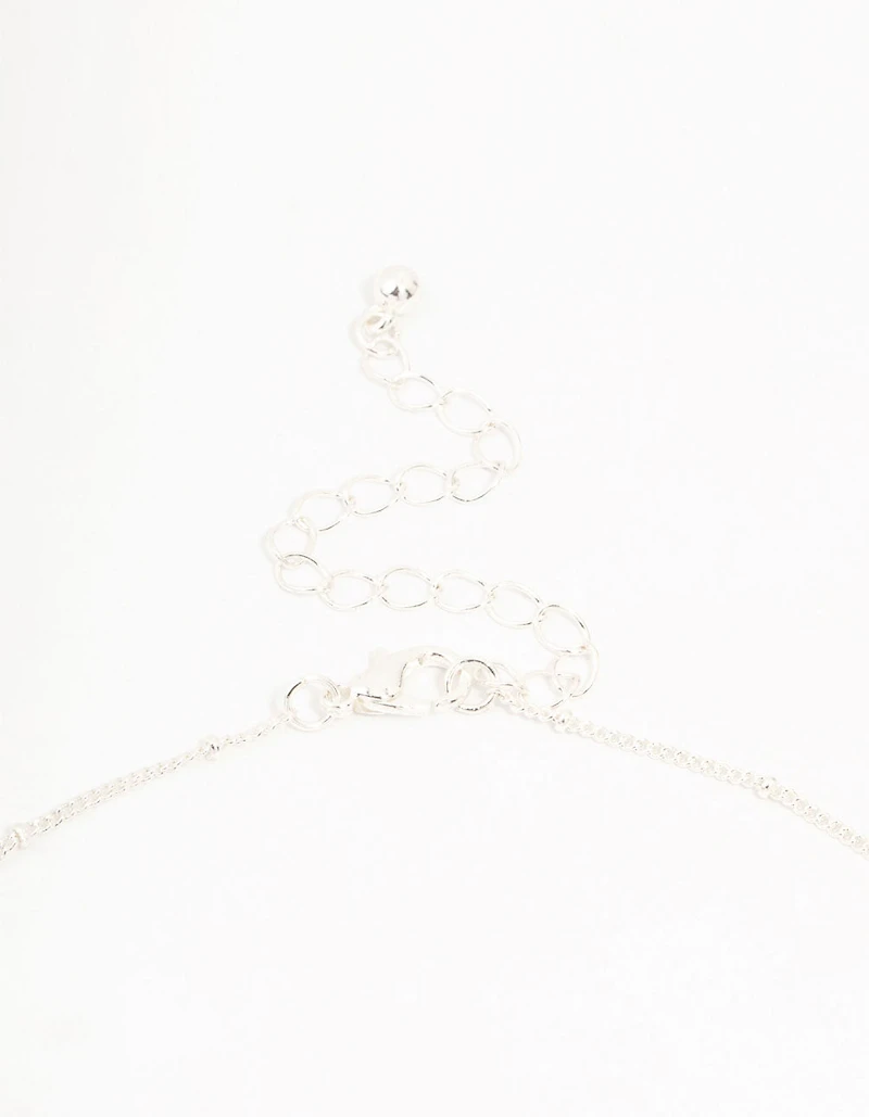 Collier nœud plaqué argent et chaîne à boule