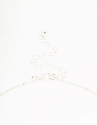 Collier nœud plaqué argent et chaîne à boule