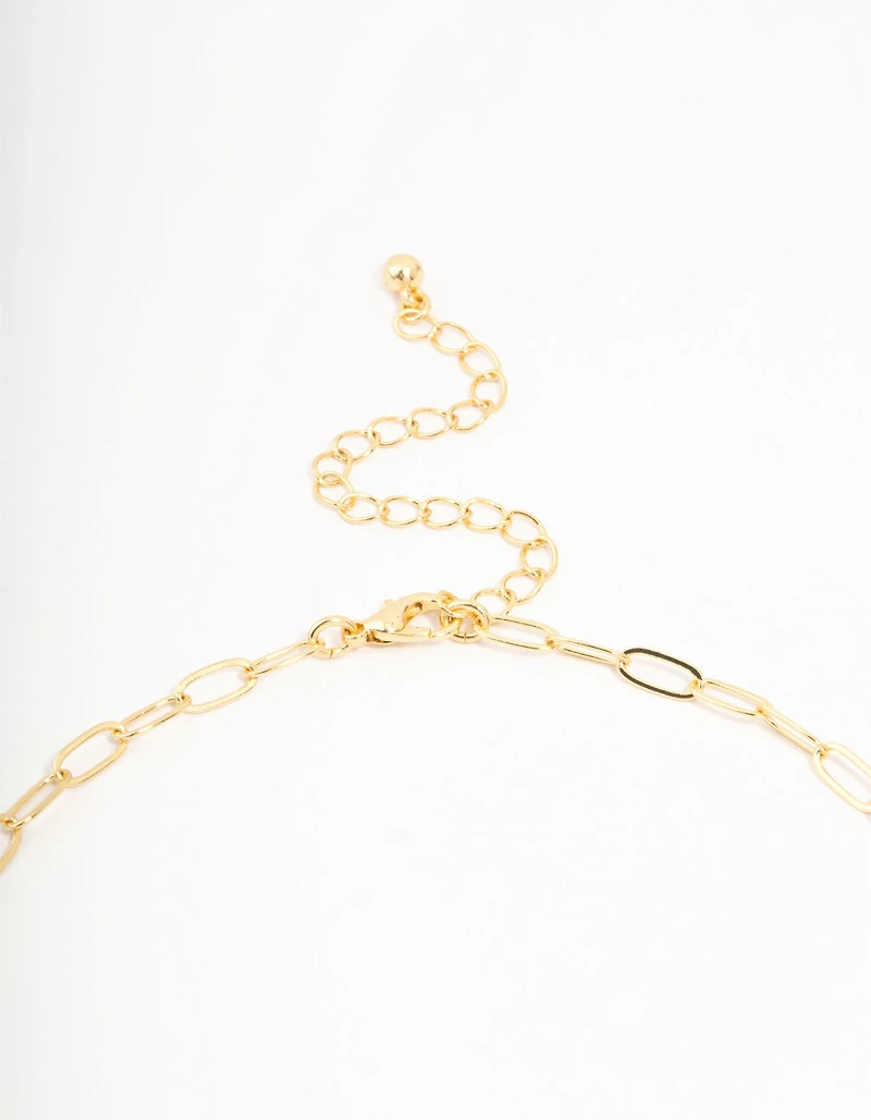 Real Gold Plated Bow Link Necklace