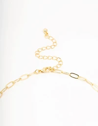 Real Gold Plated Bow Link Necklace