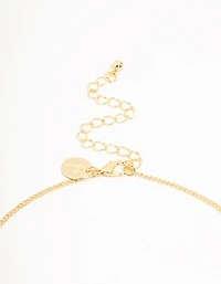 Real Gold Plated Mini Bows Station Necklace