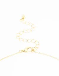 Real Gold Plated Pave Set Cubic Zirconia Bow Necklace