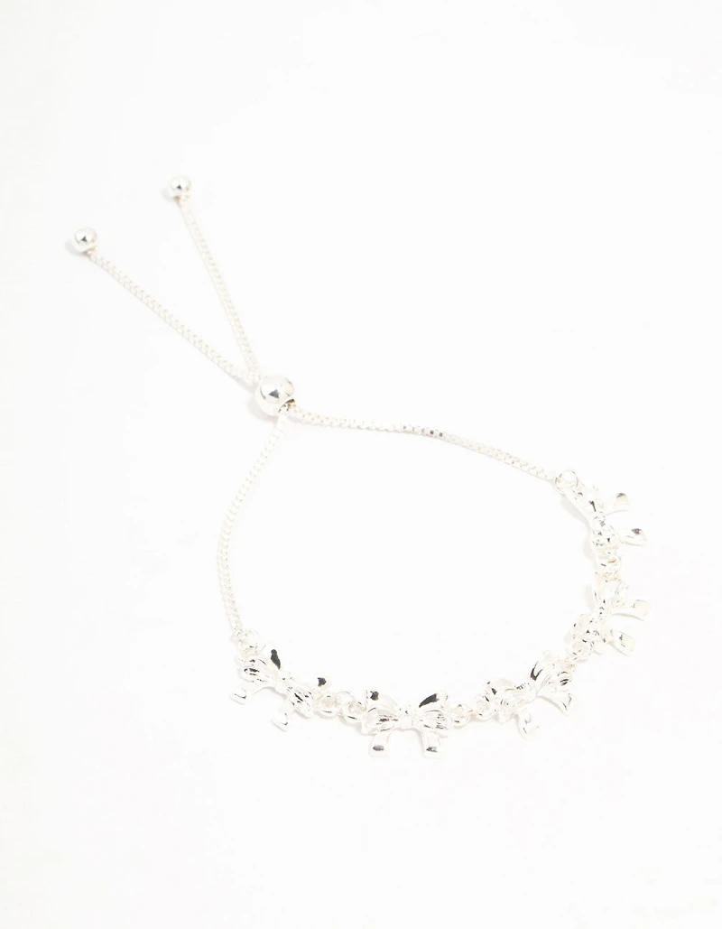 Bracelet à bascule à bande de nœud plaqué argent