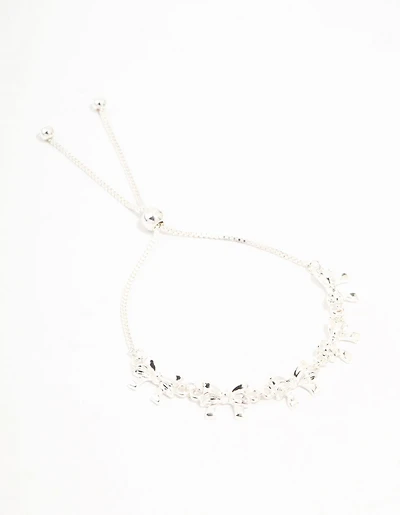 Bracelet à bascule à bande de nœud plaqué argent