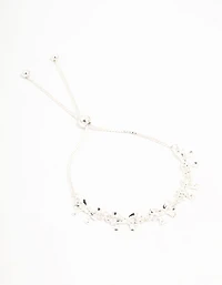 Bracelet à bascule à bande de nœud plaqué argent