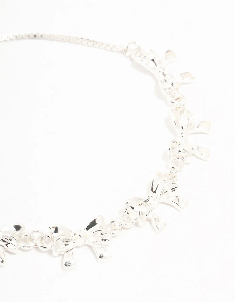Bracelet à bascule à bande de nœud plaqué argent