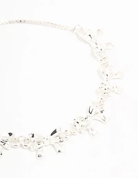 Bracelet à bascule à bande de nœud plaqué argent